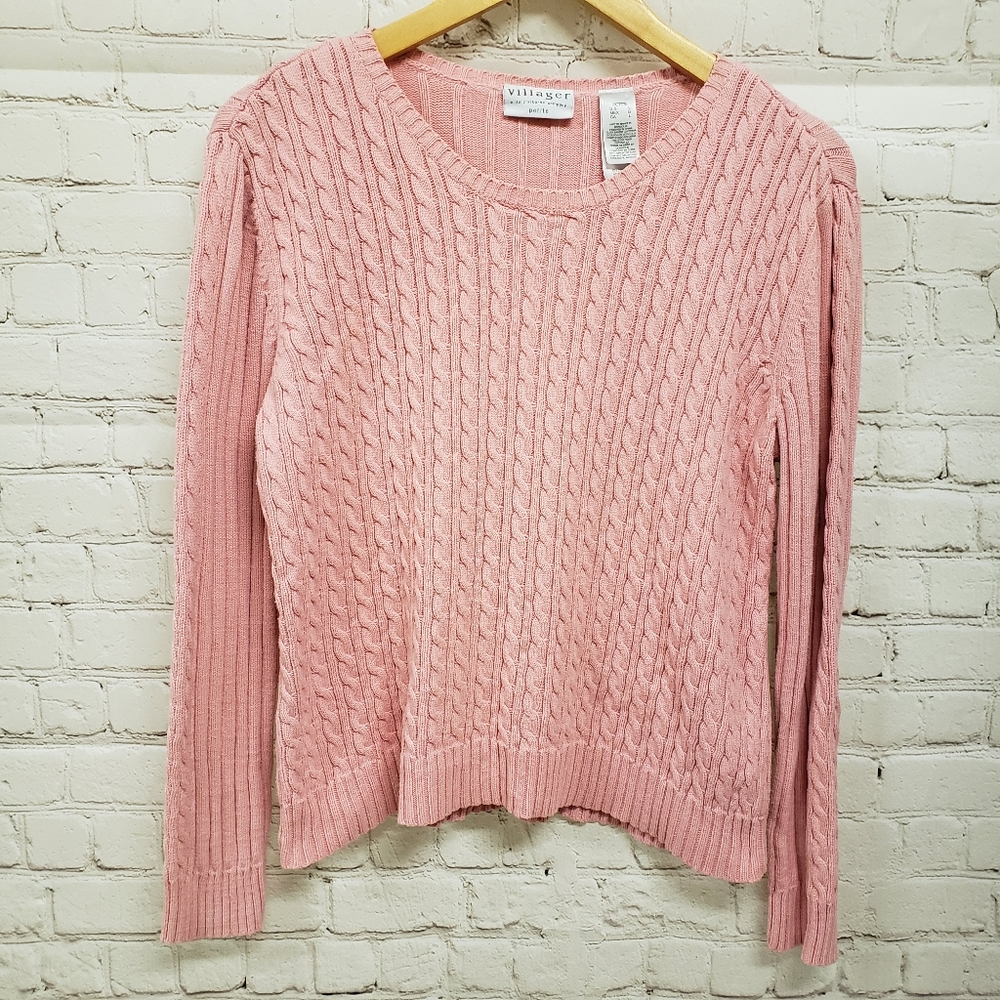 Liz Claiborne Pink Sweater sz Petite L